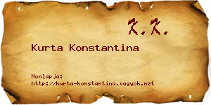 Kurta Konstantina névjegykártya